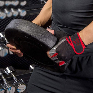 Gants de sport en cuir de haute qualité avec design demi-doigts, paume rembourrée, fermeture réglable au poignet pour la musculation - Product Image 4