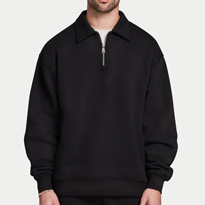 Sudadera de Lujo con Logotipo Personalizado, Sudadera Gruesa de Cuello Alto con Cierre de Cremallera para Hombre - Product Image 4