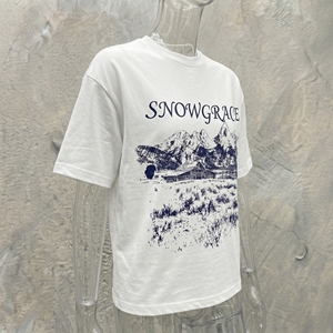 Snowgrace Mountain Scene Printed <b>Men's</b> Regular Fit Cotton T-<b>Shirt</b> Short Sleeve O-Neck Casual Style - Product Image 4
