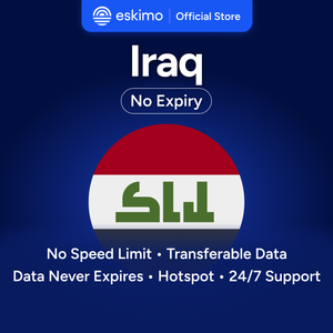 Eskimo Iraq 3GB eSIM sans expiration de la data, données de voyage, vitesse rapide 5G/4G, pas de carte SIM physique requise, S-I-03 Smartphones numériques - Product Image 1