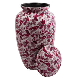 Venta al por mayor de urnas de cremación de metal de aluminio para cenizas humanas Urnas de cremación blancas de recuerdo florales grandes para cenizas y funerales de adultos - Product Image 2
