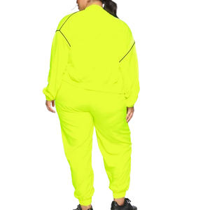 Nueva Llegada, Chaqueta Deportiva Personalizada para Mujer con Paneles en Contraste, Chaqueta Corta de Nailon con Cierre y Conjunto de Pantalones de Nailon, Logotipo Personalizado - Product Image 2