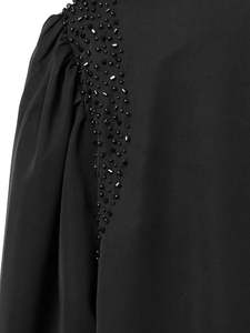 Abaya noire pour femme, longue, coupe ample, manches longues, ornée de sequins, tenue modeste pour tous les jours, style Moyen-Orient - Product Image 3