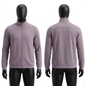 Chaqueta Médica de Punto Premium de Poliéster y Spandex, 280 GSM, Morado Malva, Cierre Completo, Cuello Alto, Logotipo Personalizado, Proveedor de Ropa de Trabajo Médica - Product Image 1