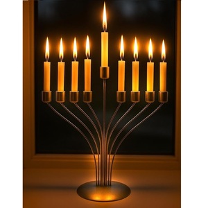 Modern Iron Candelabra With <b>Gold</b> <b>Candle</b> Holders 9 Branch Black Base Home Decoration Durable Metal <b>Candle</b> Holder - Product Image 2