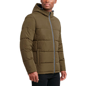 Custom Men's Puffer Jacket Designer Oversized Winter <b>Coat</b> Puff Padded Stand Collar Cashmere High Street OEM Logo Black <b>Bubble</b> - Product Image 4