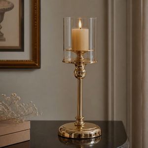 Portavelas Cilíndrico de Vidrio con Baño de Oro, Diseño Moderno, Ecológico, Resistente al Calor, para Pascua y San Valentín - Product Image 3