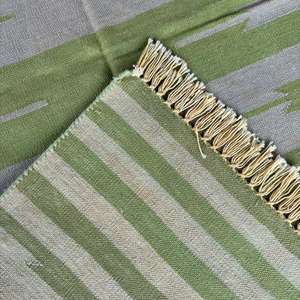 Tapis Dhurrie en coton vert fait à la main Design artistique pour cuisine et chambre à coucher Ensemble 035 Tapis et ensembles - Product Image 4