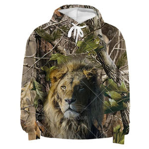 Sudadera con Capucha de Camuflaje para Hombre, Estilo Casual Oversize, con Logo Personalizado OEM, Ajuste Holgado, de Algodón, para Caza y Streetwear - Product Image 5