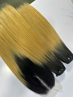 Perruques d'extension de cheveux vietnamiens bruts de gros Perruques de cheveux humains lisses de couleur ombrée pour femmes noires fermeture à lacet frontal
