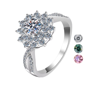 Anillo de Moissanita Rosa y Verde de 0.5ct, Chapado en Rodio, Certificado por GRA, Plata de Ley 925, Joyería Fina Clásica para Mujer - Product Image 3
