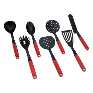 Juego de utensilios de cocina italianos elegantes, ollas de nailon con mango rojo, sartenes, bandeja de Pasta de ñoquis, espumadera de frutas de plástico, herramientas ranuradas ergonómicas - Product Image 4