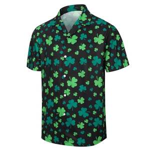 Camisa Casual de Algodón para Hombre, Manga Corta, Estampado Tropical Hawaiano, con Botones, para Playa, Verano, Colorida, Floral - Product Image 1