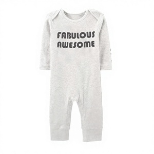 ชุดนอนเด็กอ่อนผ้าฝ้ายออร์แกนิคแบบ unisex แต่งระบาย ปิดด้วยกระดุมแป๊ก ชุดบอดี้สูทเด็กทารก ขายส่ง OEM Tirupur อินเดีย - Product Image 1