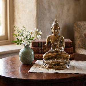 Estatua Decorativa de Buda de Latón Hecha a Mano, Color Personalizado, Estilo Antiguo, Escultura Personalizable para Decoración de Mesa del Hogar - Product Image 4