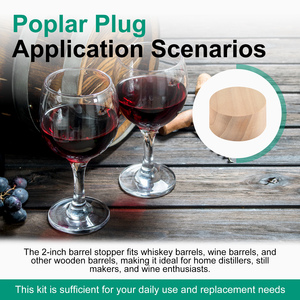 Bouchon conique en bois de peuplier pour fût de vin bourbon, idéal pour les brasseurs et distillateurs (5 pièces) - Product Image 6