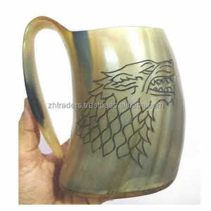 Mug en corne de buffle poli de luxe, écologique, imperméable, fabriqué à la main pour la vente en gros de mugs à bière - Product Image 3