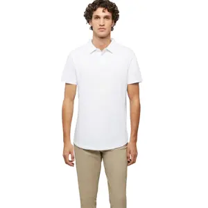 Kaus Polo Hem melengkung uniseks, bahan katun poli tahan lama tampilan bergaya untuk semua usia SEMPURNA UNTUK bordir Logo kustom