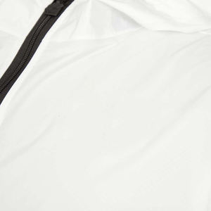 Veste coupe-vent imperméable à capuche pour homme, blanche, fermeture éclair, coupe classique, toutes saisons, vêtements d'extérieur, 100% polyester - Product Image 5