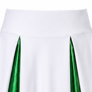 Ensemble d'uniforme de cheerleading sublimé blanc et vert sans manches, haut court et jupe pour équipe sportive, tenue de performance et d'entraînement - Product Image 6