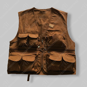 Chaleco de carga de algodón informal para hombre, lona impermeable con múltiples bolsillos para primavera para pescador, escalada, pesca, fotografía, Camping - Product Image 2