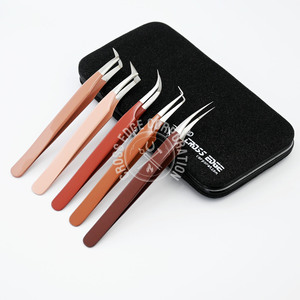 Fiber Tip Lash Tweezers Easy Fans Fine 90 Degree Volume Moon Curved Isolation Tweezer Curved Classic Lash Russian Mega Volume - Product Image 1