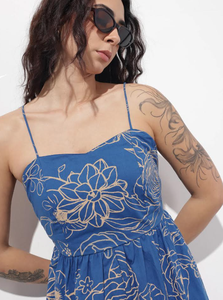 Robe midi en coton à bretelles pour femme, décontractée, sans manches, coupe trapèze, légère, respirante, élégante, tendance, pour tous les jours - Product Image 6