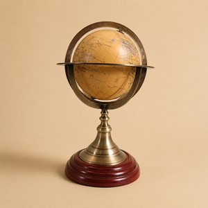 Globe terrestre avec support armillaire en laiton, décoration de bureau vintage pour bureau, bibliothèque, salle d'étude - Product Image 1