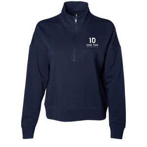 เสื้อพูลโอเวอร์แขนยาวสำหรับผู้หญิง แบบซิป ¼  ผ้าเนื้อนุ่ม ยืดหยุ่นได้ดี ระบายเหงื่อได้ดี เหมาะสำหรับเล่นกีฬากลางแจ้ง - Product Image 1