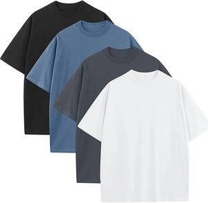 เสื้อยืดโอเวอร์ไซส์ผ้าฝ้ายแท้ 100% น้ำหนัก 220 กรัม พิมพ์ลายตามสั่งที่ไหล่ สไตล์ฮิปฮอป ไซส์ใหญ่พิเศษ ผ้าฝ้ายแท้ 100% ทรงบ็อกซี่ สำหรับผู้ชาย - Product Image 1
