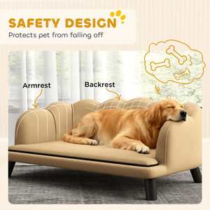 Canapé-lit pour animaux de compagnie en peluche rayé pour grands chiens XL/XXL, durable et lavable, intérieur/extérieur, hiver/été - Product Image 5
