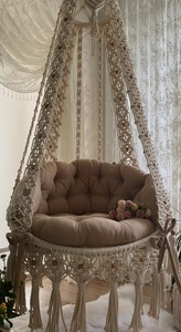 Colgante de macramé, columpio de macramé, decoración hecha a mano, columpio de jardín, decoración de jardín, silla de macramé, columpio de macramé para pasillo - Product Image 2