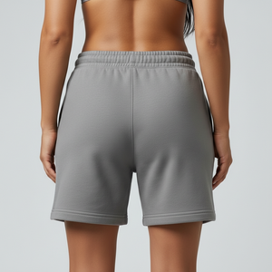 Shorts en coton pour femmes avec cordon de serrage et logo imprimé en relief, shorts décontractés d'été personnalisés, fabricant OEM - Product Image 3