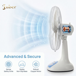 12-Inch Portable Rechargeable 9W Plastic Desktop Fan 3M <b>Solar</b> & 1.5M Charging <b>Cables</b> 3 Blades 6 Hours High Wind Battery Life - Product Image 4
