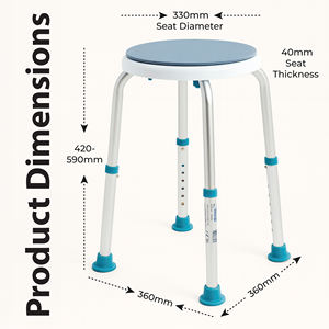 Durable Lightweight Aluminum Adjustable <b>Rotating</b> Modern Bath Seat Disabled Shower <b>Chair</b> 135kg Capacity Elderly Rehabilitation - Product Image 6