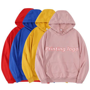 Custom Logo Printed Hooded Sweatshirt 100% Cotton Unisex Casual Solid Color Pullover with Pocket Design Regular Fit Autumn Wear - Product Image 1