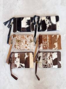 Elegante Vintage marrón cuero de vaca bolso de mano de cuero Real pequeños parches occidentales cartera cremallera para primavera invierno - Product Image 5