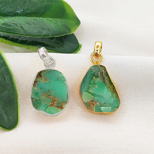 Colgante de Ópalo Azul Natural con Engaste, Hecho a Mano, Piedra de Nacimiento, Chapado en Oro, Amuleto de Cristal Curativo, Joyería Natural, Colgante de 10-12mm con Engaste - Product Image 2