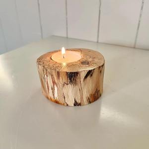 Ensemble de supports pour bougies chauffe-plat en tranches de bois, centre de table rustique pour mariage, Thanksgiving, Noël, décoration d'intérieur - Product Image 2