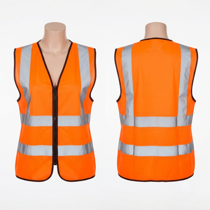 Chaleco de Seguridad de Alta Visibilidad, Transpirable, Antiarrugas, Ignífugo, de Malla de Poliéster de 120 GSM, Talla Grande, Naranja Reflectante - Product Image 3