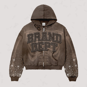 Sudadera con Capucha para Hombre, Estilo Vintage, con Estampado de Calaveras, 100% Algodón Ecológico, Hombros Caídos, Personalizable, Último Modelo 2026, Superventas - Product Image 4