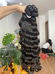 Vietnamese Remy Double Drawn Raw Virgin Cuticle <b>Aligned</b> Human Hair Bundles with Loose Deep Wave for Wigs - Product Image 5