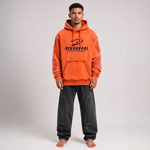 Sudadera con Capucha Vintage para Hombre, de Algodón Grueso, Estilo Oversize, Acabado Lavado, Ropa Casual Urbana para Uso Diario - Product Image 5