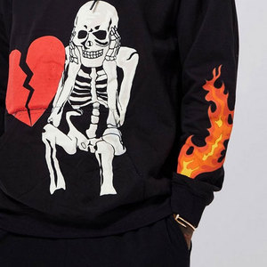 Sweat à capuche pour homme OEM avec impression en relief, design personnalisé, coupe oversize, streetwear lourd. - Product Image 2