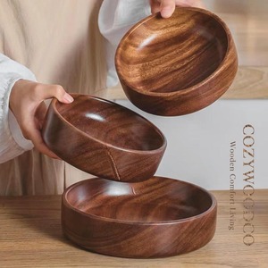 Cuenco decorativo de madera para servir, para la decoración de la cocina y el comedor, con acabado de madera natural, diseño duradero, perfecto para servir alimentos. - Product Image 3