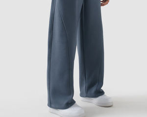 กางเกงวอร์มทรงหลวมขนาดใหญ่พิเศษสำหรับผู้ชาย แบบสั่งทำขายส่ง OEM  ทรงหลวม ขากว้าง ไม่มีลาย - Product Image 2