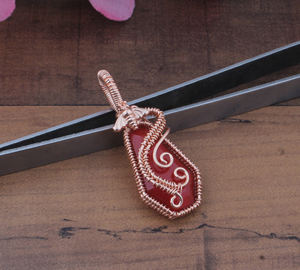 Vintage <b>Sterling</b> <b>Silver</b> Platinum Plated Zircon Coffin Pendant <b>Wire</b> Wrapped Jewelry Wholesale Gothic Healing Spooky Gemstone - Product Image 4