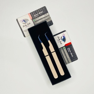 แหนบต่อขนตา 90/45 องศา ปลายพลาสม่า สีนู้ด จับแน่น ปลายแหลม แหนบสแตนเลส ปลายไฟเบอร์เรียบ - Product Image 5