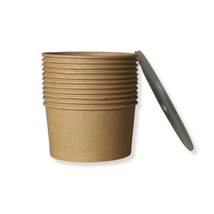 Bol à salade le plus vendu avec couvercle en PET, en papier kraft résistant à l'huile et à la graisse, emballage en vrac pour la livraison de repas et les services à emporter - Product Image 1