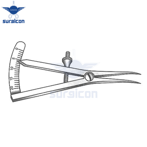 Calibrador Castroviejo de 8 cm / 3-1/4 Pulgadas, Curvo, Rango de Medición de 20 mm, Precisión, Acero Inoxidable, Oftálmico, Quirúrgico - Product Image 3